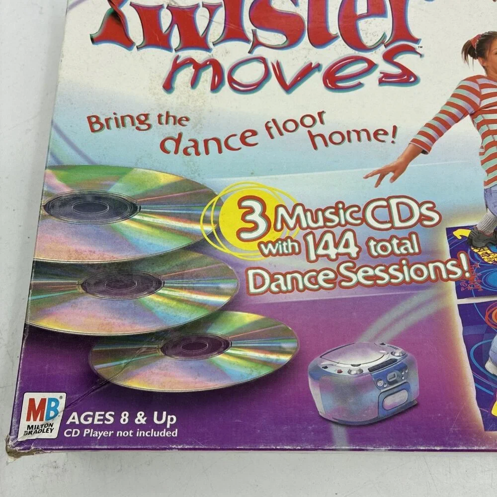Twister Moves Dance Game 2003 Hasbro Complete Board Game Music CDs Party Fun